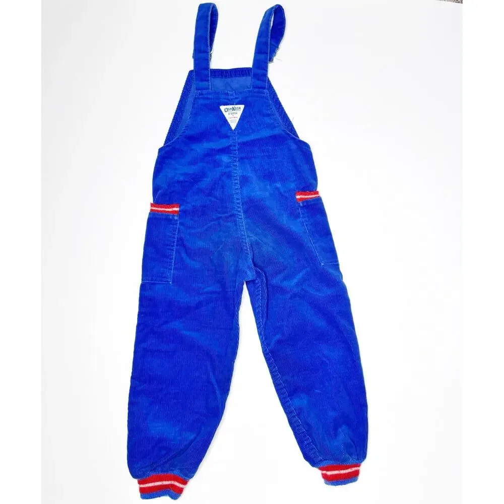 Vintage 70s OshKosh B’Gosh Vestbak Blue Corduroy Overalls 4T Union Made USA